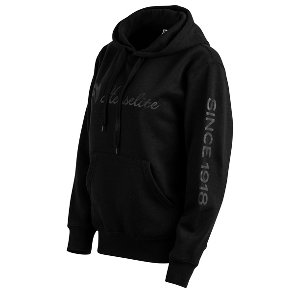 Henselite Hoodie Unisex Black Since 1918 Left Sleeve