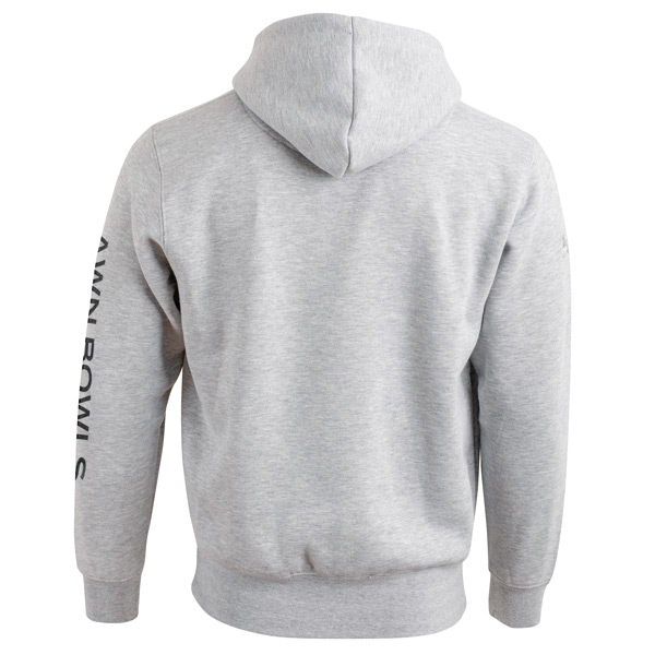 Henselite Hoodie Unisex Grey Marle Lawn Bowls Back