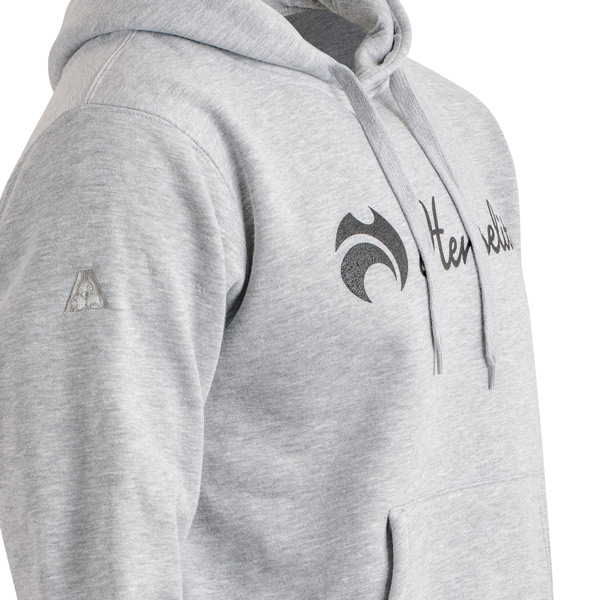 Henselite Hoodie Unisex Grey Marle Lawn Bowls Right Sleeve