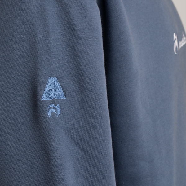 Henselite Oversize Hoodie Unisex Slate Blue Right Sleeve Henselite Oversize Hoodie Unisex Slate Blue Right Sleeve