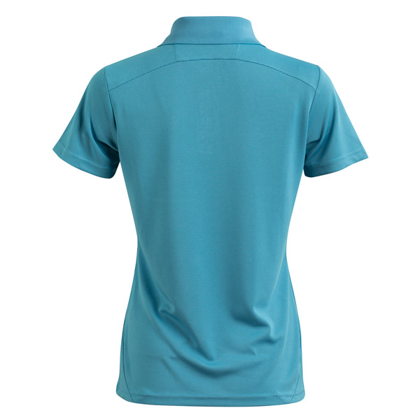 Henselite Womens Charcoal Bamboo Polo Ocean Blue Back