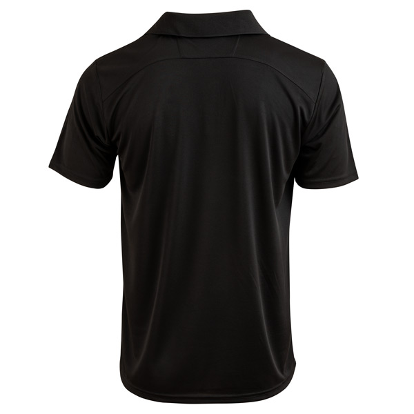 Henselite Mens Charcoal Bamboo Polo Black Back