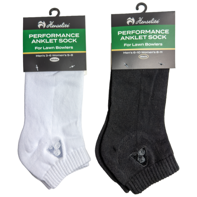Henselite Performance Anklet Sock Overview Black & White