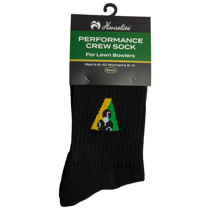Henselite Performance Crew Socks Black Front