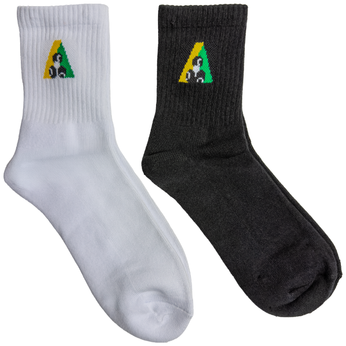 Henselite Performance Crew Socks White & Black Single