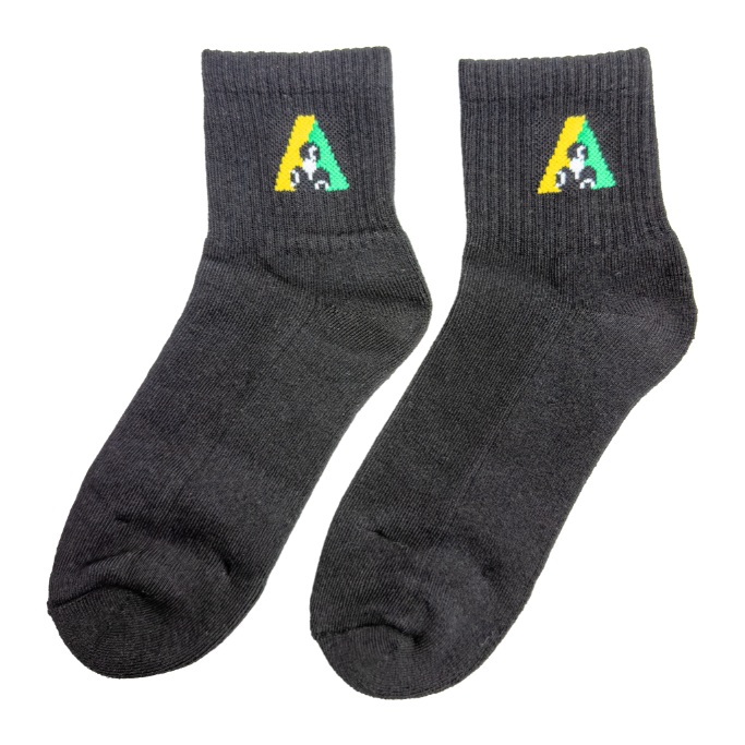 Henselite Short Crew Sock Black Dual Henselite Short Crew Sock Black Dual