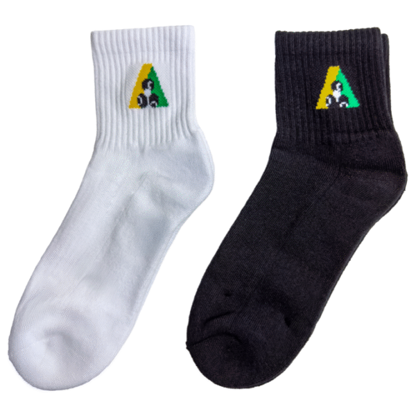 Henselite Short Crew Sock White & Black Single Henselite Short Crew Sock White & Black Single