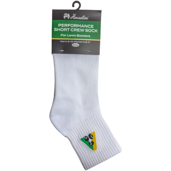 Henselite Short Crew Sock White Front Henselite Short Crew Sock White Front