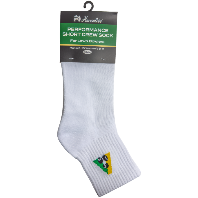 Henselite Short Crew Sock White Front Henselite Short Crew Sock White Front