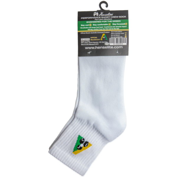 Henselite Short Crew Sock White Rear Henselite Short Crew Sock White Rear