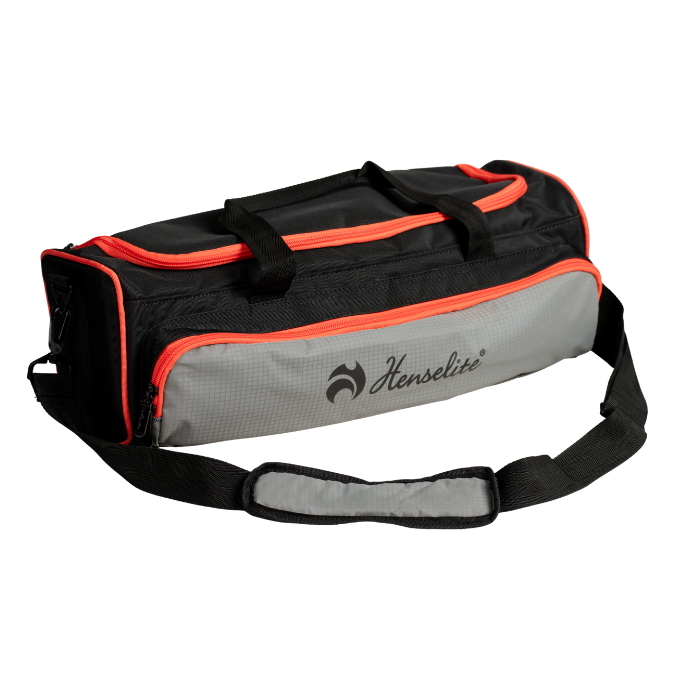 Henselite Carrylite Lawn Bowl Carrier Black Grey Orange Trim Down